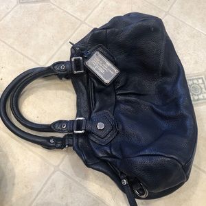 Marc Jacobs Leather bag, top handle, Navy
